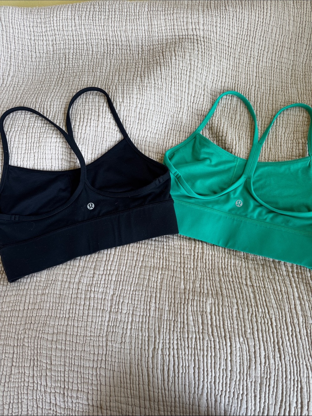 lululemon athletica Black & Teal Low-Impact Strappy Sports Bras